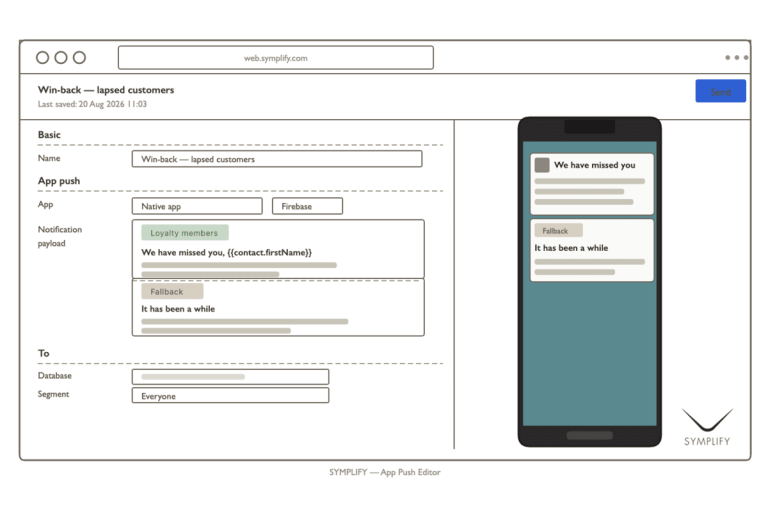 Symplify über­ar­beitet App Push Editor für Kampa­gnen